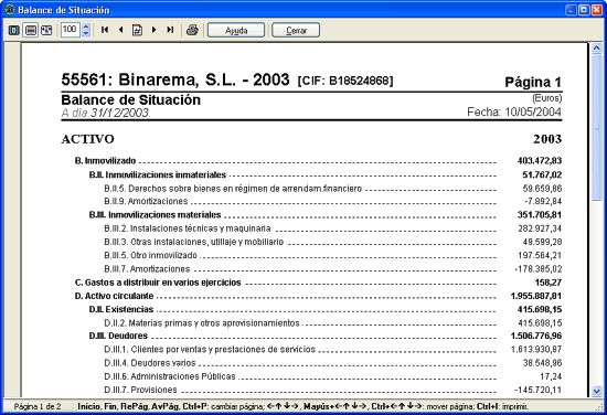 Balance de Situación