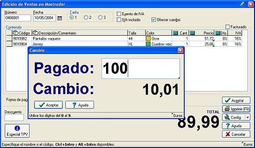 Edición de Ventas en mostrador